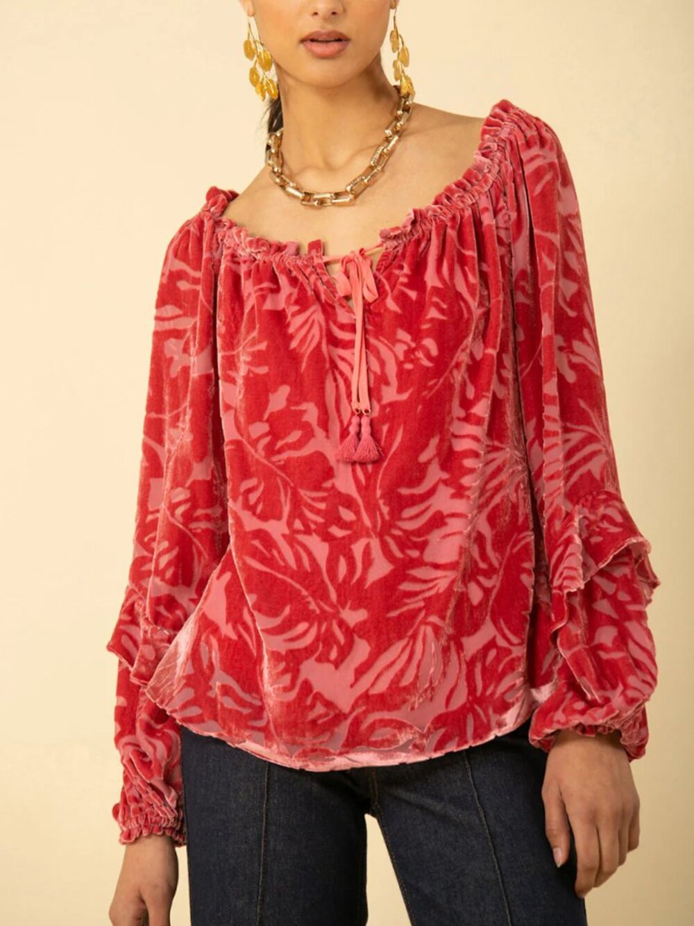NWT Hale Bob Violet Burnout Top Size M